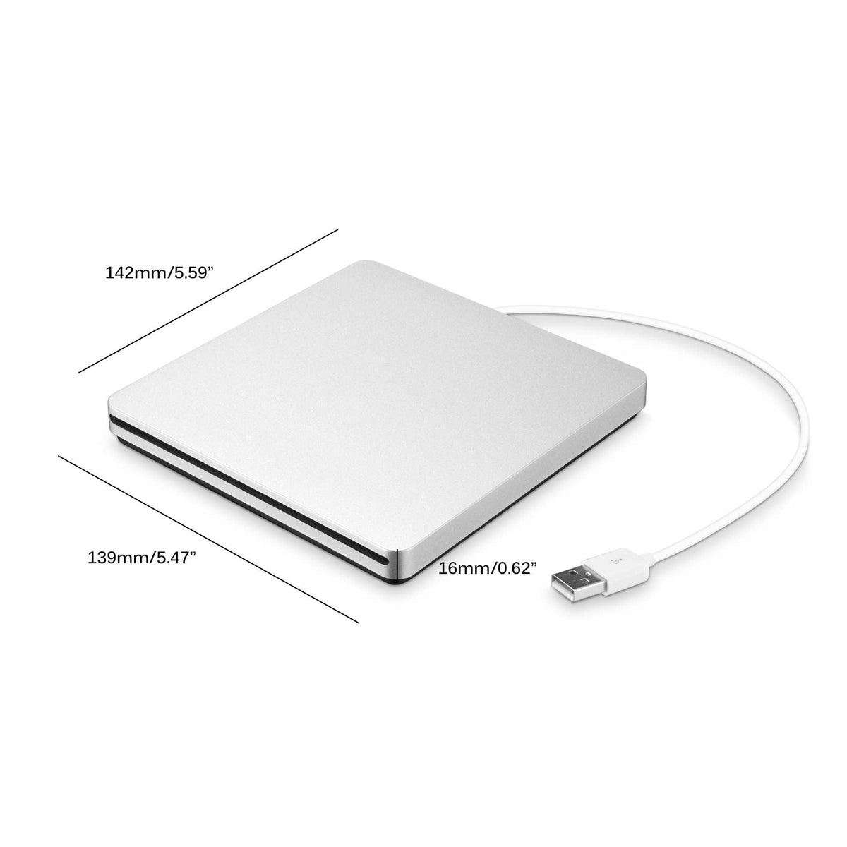 Compact USB CD/DVD Drive for Laptops with Plug-and-Play Functionality | Lightweight Design for On-the-Go Professionals