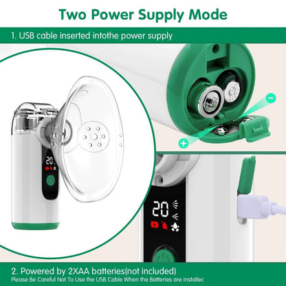 Portable Nebulizer Machine, USB Rechargeable Nebulizer with Whisper Quiet Mesh, Compact Mist Inhaler for Personal Use
