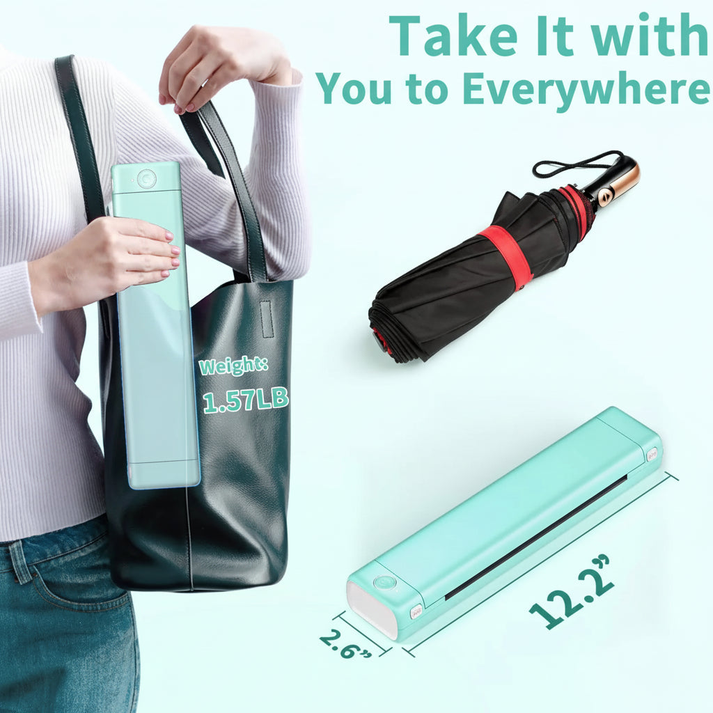 Compact Wireless Bluetooth Thermal Printer for Clear Printing Anywhere