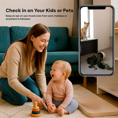 Compact Wireless Security Camera System with 1080P Video & Night Vision | Discreet Indoor Monitoring for Enhanced Home Security
