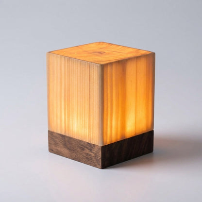 Rechargeable LED Desk Lamp Wood Finish Touch Dimming Portable Wireless Night Light for Bedroom Living Room Office Reading Mood Lighting Mini