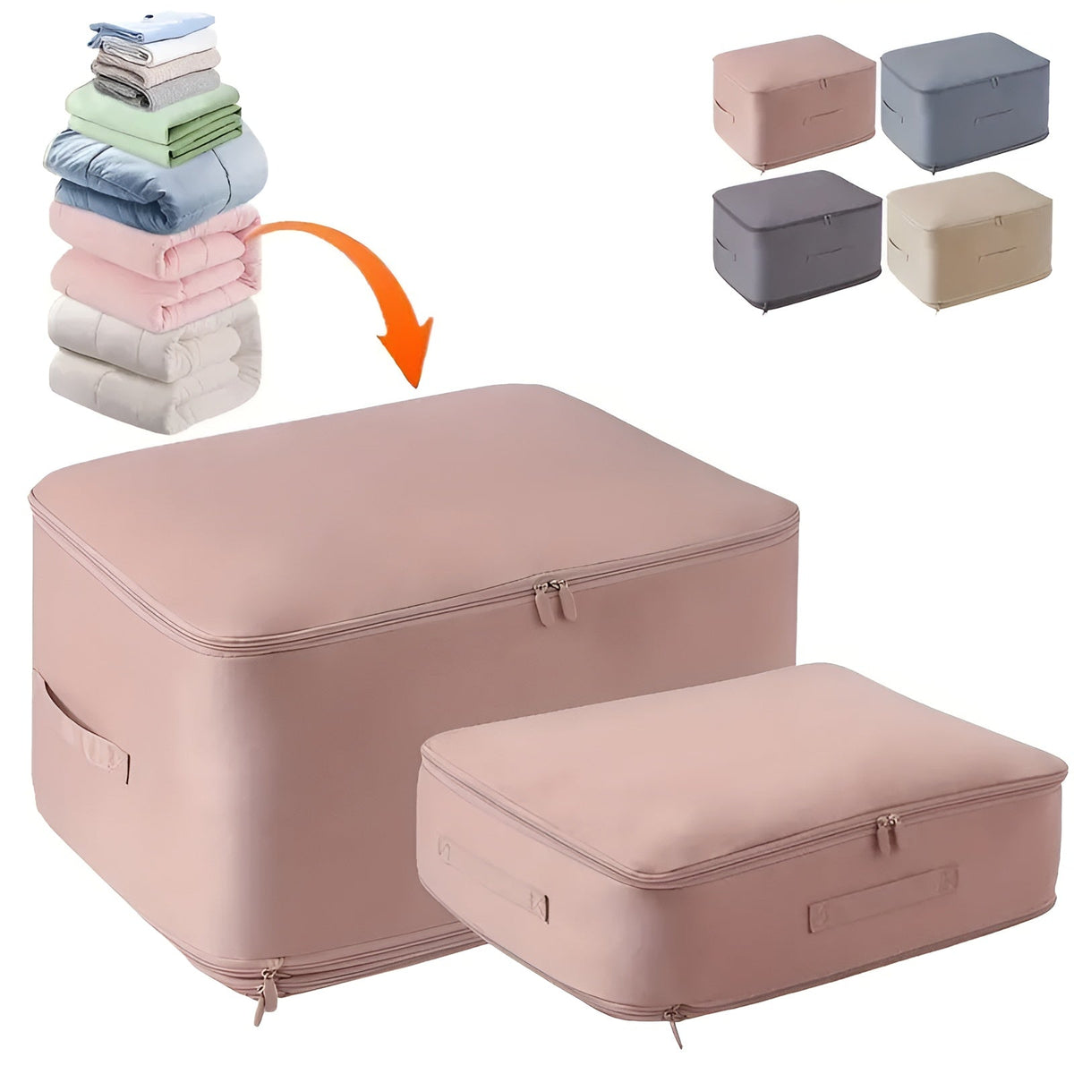 Vacuum-Seal Closet Bags for Blankets, Comforters & Winter Clothes – Zip-Lock Space Saver Organizer for Bedroom Storage, Linen Closet