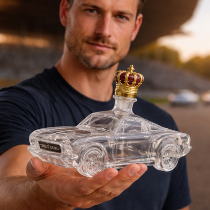 Vintage Car Whiskey Decanter – Classic Automobile Glass Bottle with Cork Stopper for Bourbon, Scotch & Spirits – Handcrafted Barware Gift