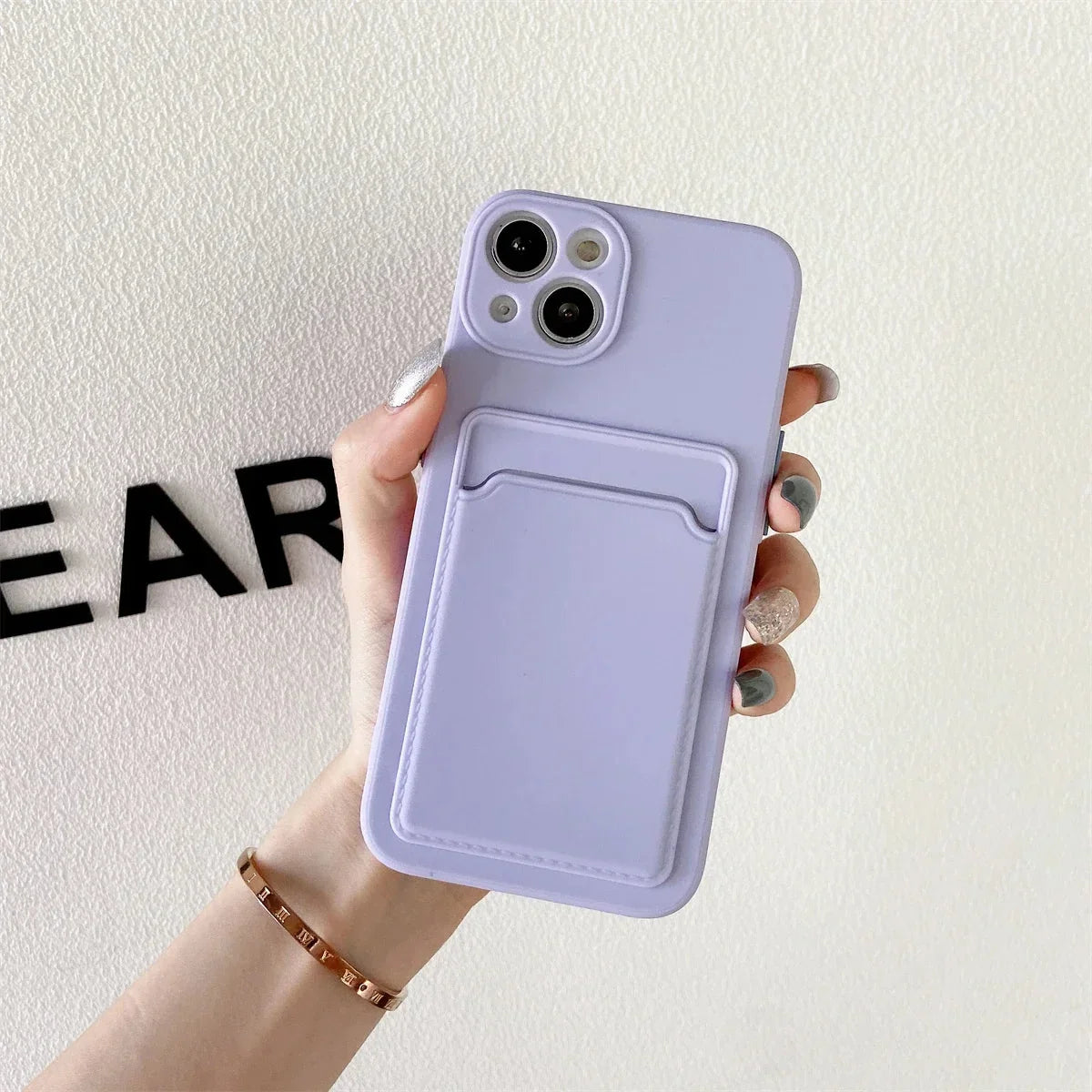iPhone Silicone Case with Card Slot – Shock-Absorbing Protection with 1-2 Card Holder Pocket for iPhone 17 Pro Max 16 15 Plus – Raised