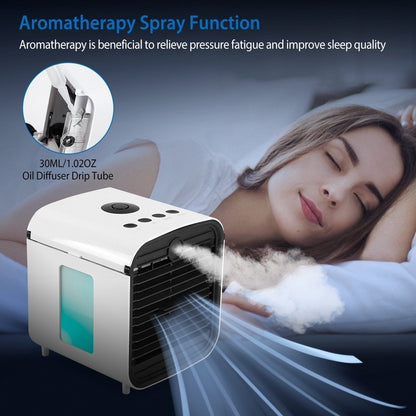 Cool Breeze | Portable Mini Air Conditioner Fan with 7 LED Colors | Humidified Air for Comfort
