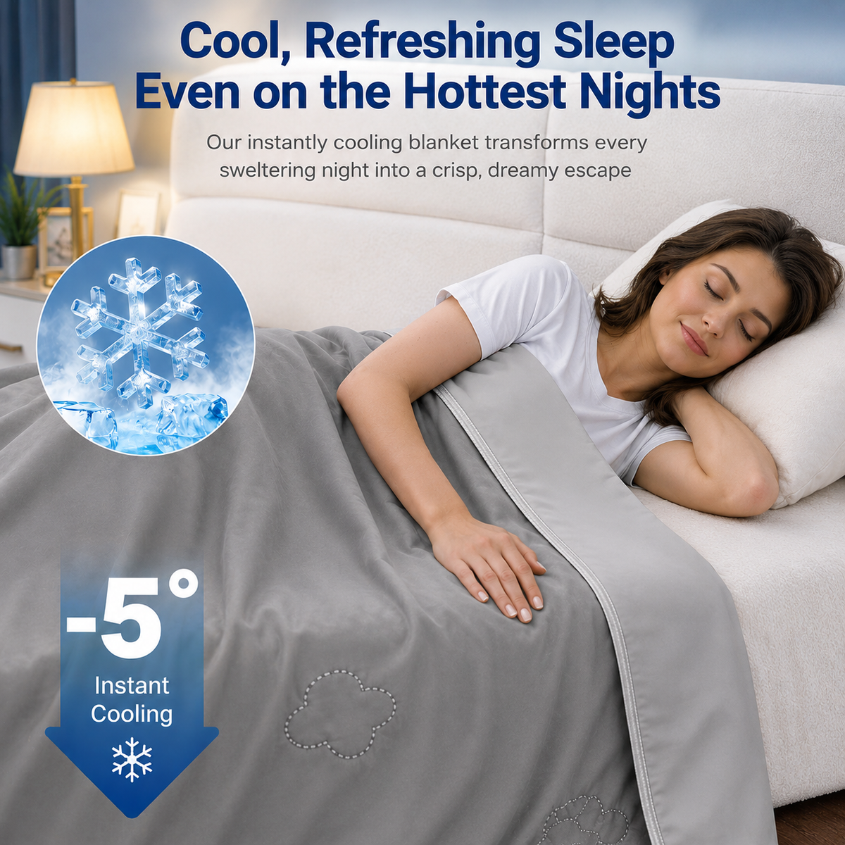 Cozy Comfort | Cooling Blanket with Heat-Absorbing Fabric | Lightweight Summer Blanket for Refreshing Sleep