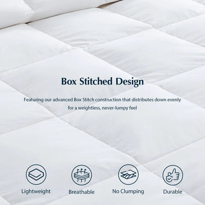 Cooling Comforter | Goose Down Bedding Set with Breathable Design | All-Season Comfort for a Restful Sleep