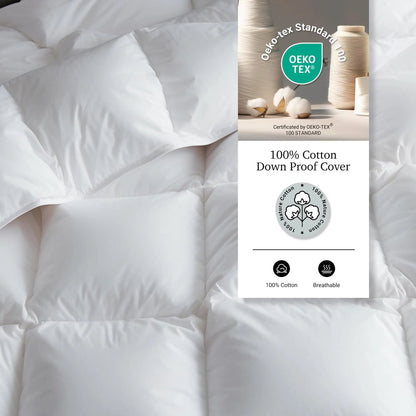 Cooling Comforter | Goose Down Bedding Set with Breathable Design | All-Season Comfort for a Restful Sleep