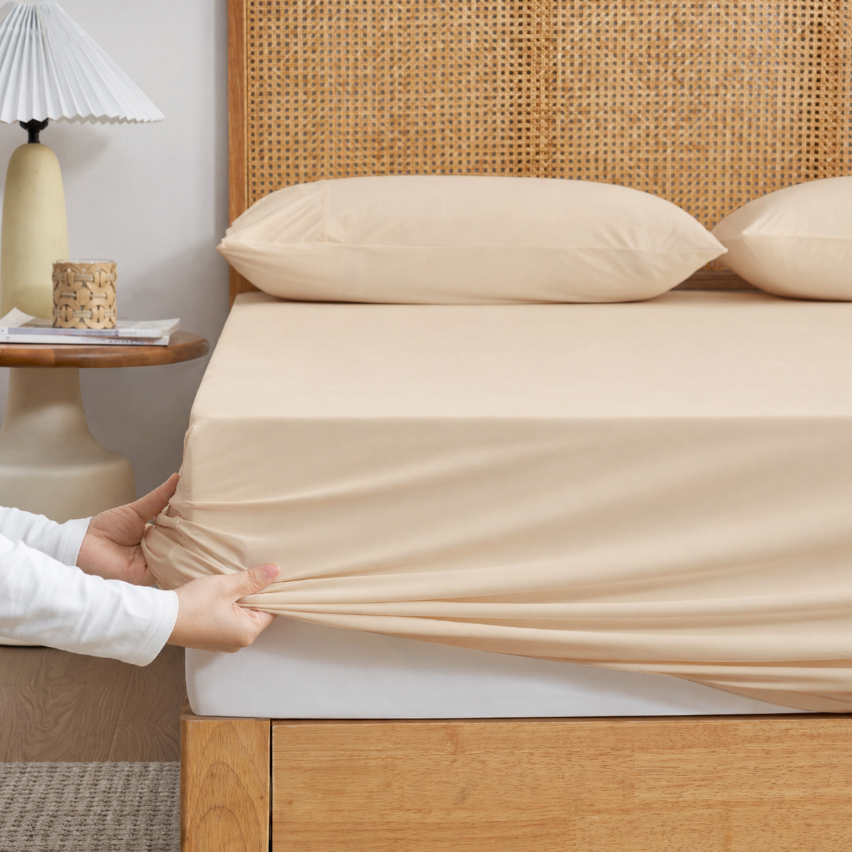 Cooling Fitted Sheet Set | Advanced Japanese Fabric with Deep Pockets | Breathable Bedding for Hot Sleepers
