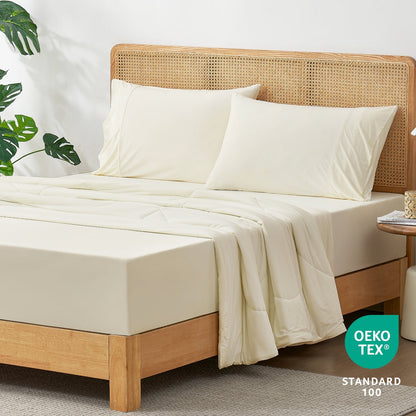 Cooling Fitted Sheet Set | Advanced Japanese Fabric with Deep Pockets | Breathable Bedding for Hot Sleepers
