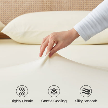 Cooling Fitted Sheet Set | Advanced Japanese Fabric with Deep Pockets | Breathable Bedding for Hot Sleepers