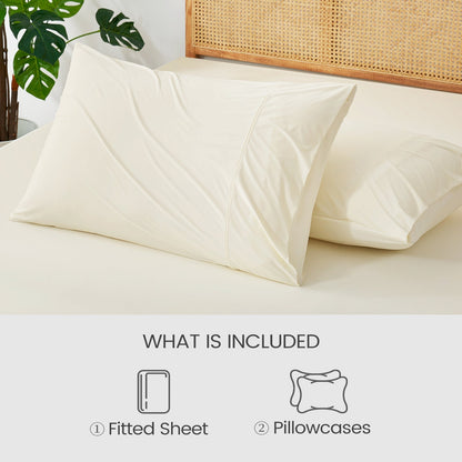 Cooling Fitted Sheet Set | Advanced Japanese Fabric with Deep Pockets | Breathable Bedding for Hot Sleepers