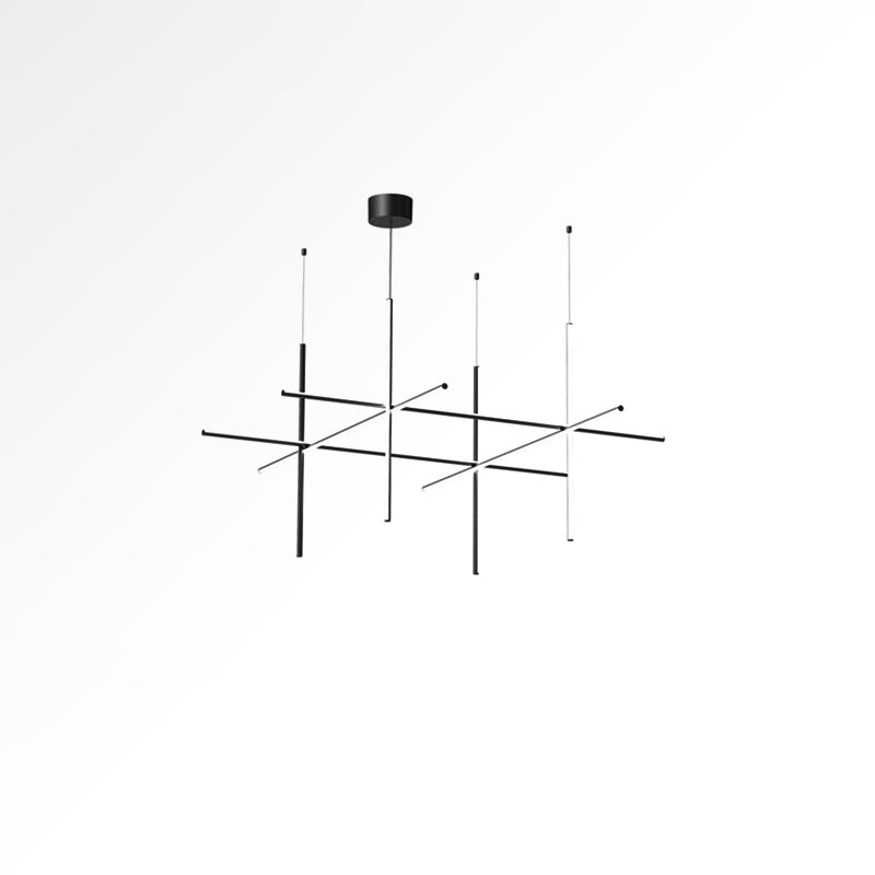 Geometric Grid Ceiling Light Fixture for Dining Room & Open Spaces | Adjustable Height LED Chandelier | Modern Aluminum Track System | Multi