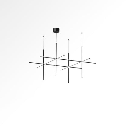 Geometric Grid Ceiling Light Fixture for Dining Room & Open Spaces | Adjustable Height LED Chandelier | Modern Aluminum Track System | Multi