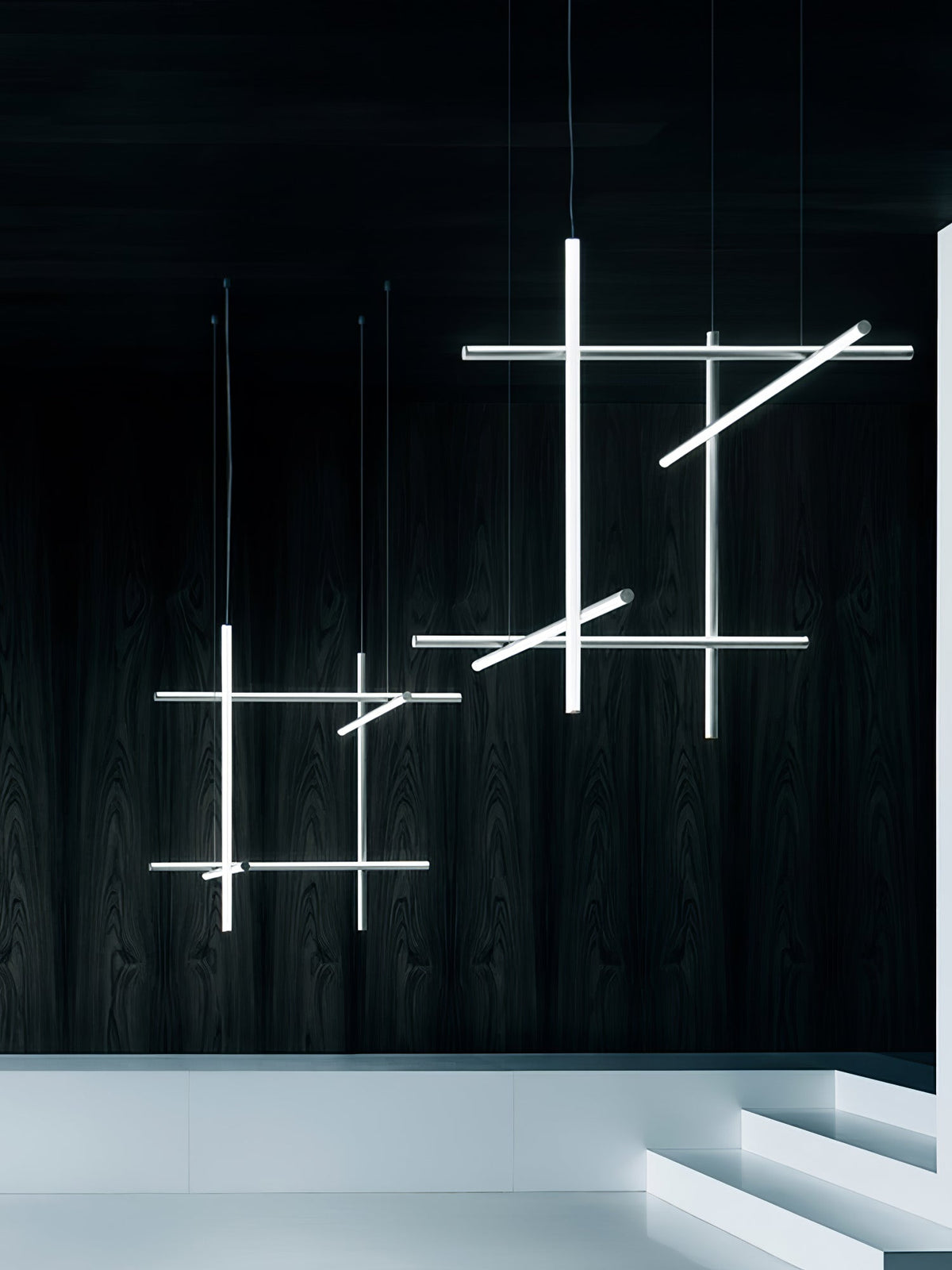 Geometric Grid Ceiling Light Fixture for Dining Room & Open Spaces | Adjustable Height LED Chandelier | Modern Aluminum Track System | Multi