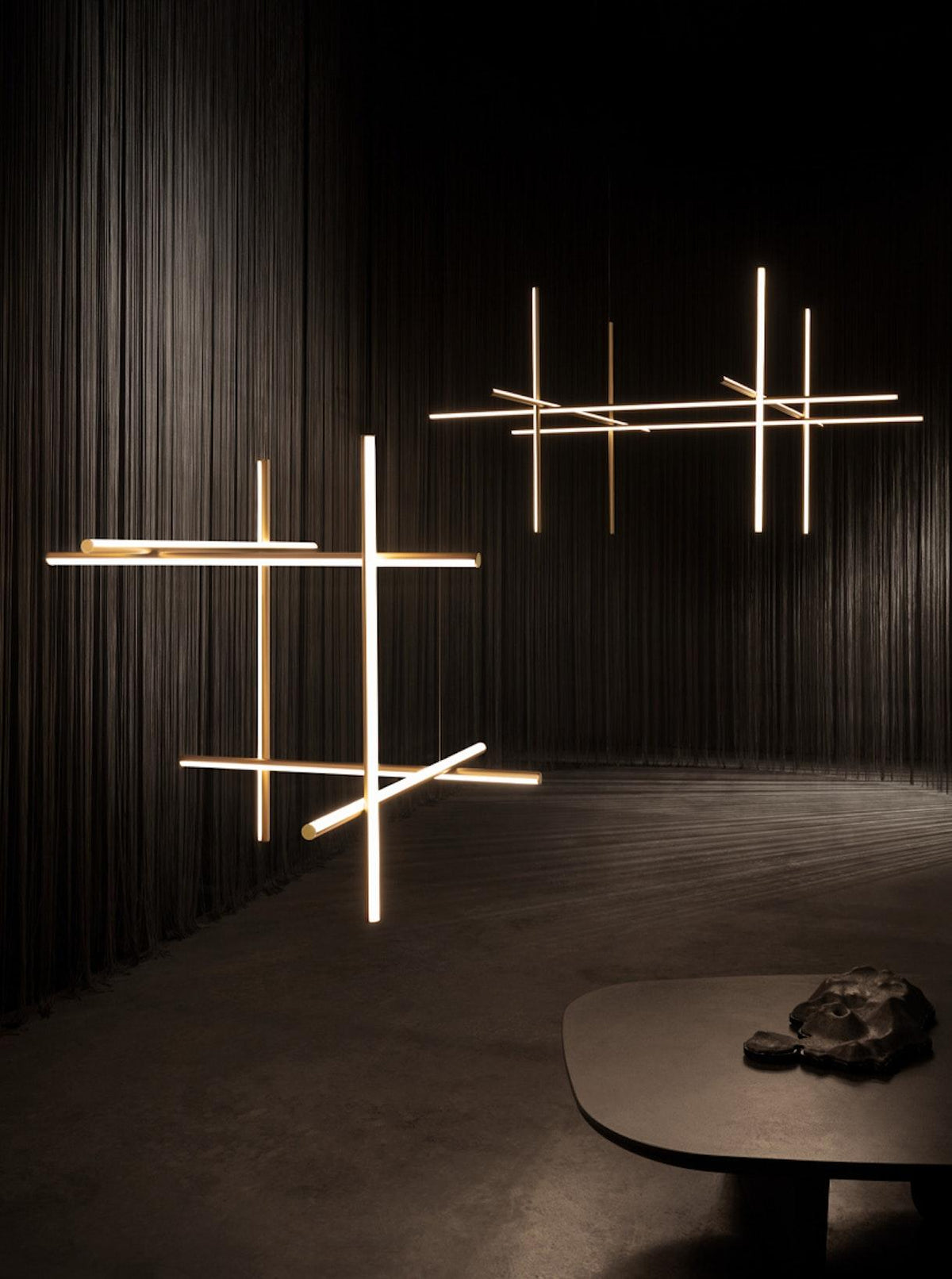 Geometric Grid Ceiling Light Fixture for Dining Room & Open Spaces | Adjustable Height LED Chandelier | Modern Aluminum Track System | Multi