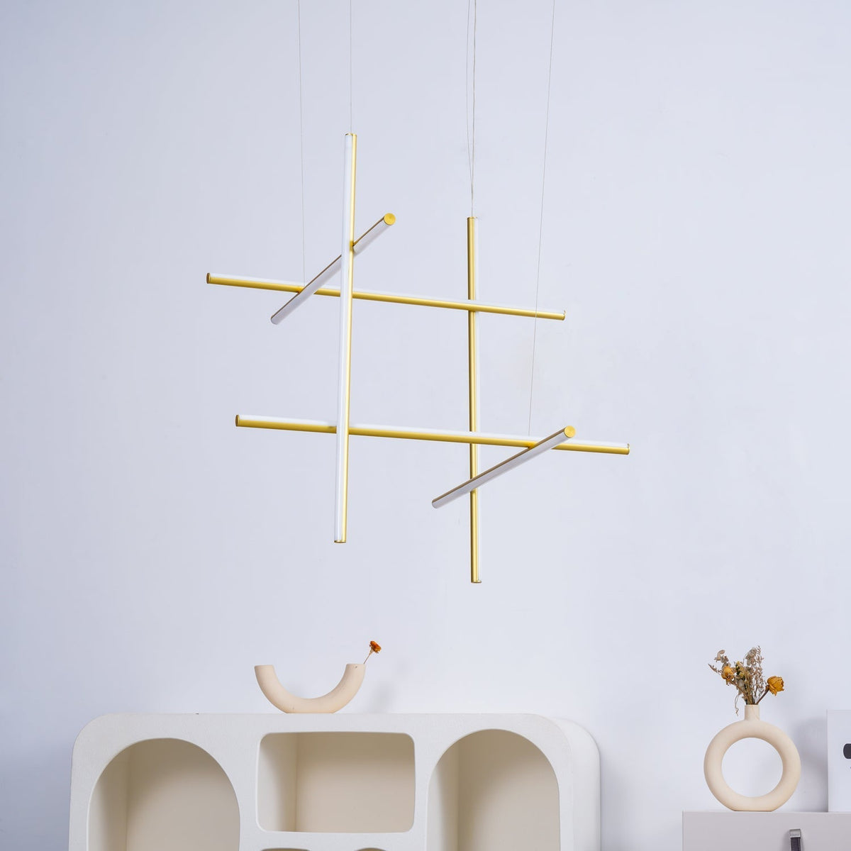 Geometric Grid Ceiling Light Fixture for Dining Room & Open Spaces | Adjustable Height LED Chandelier | Modern Aluminum Track System | Multi