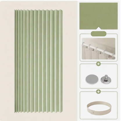CURVASHIELD – Foldable Magnetic Accordion Shower Curtain Waterproof Design