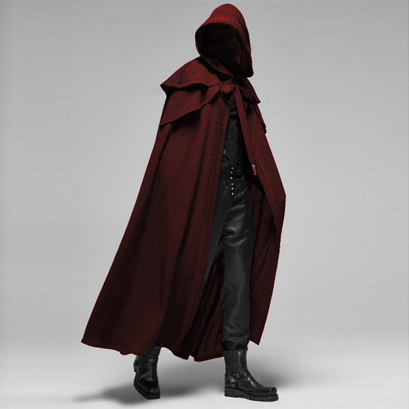 Elegant Gothic | Hooded Cloak with Velvet Fabric & Oversized Hood | Unisex Design for Cosplay and Themed Events