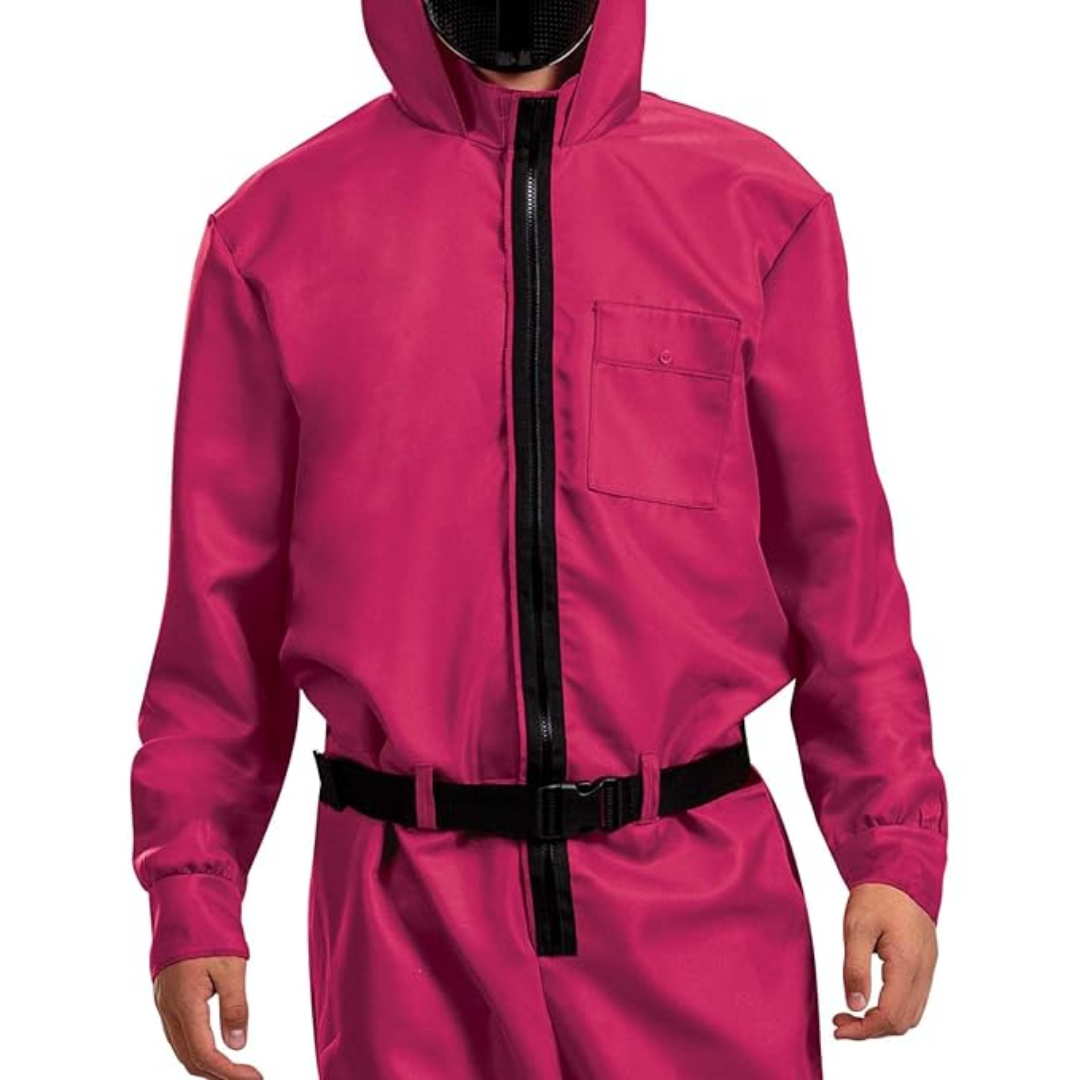 Costume Collection | Hooded Jumpsuit with Full Face Mask | Complete Look for Halloween Fun