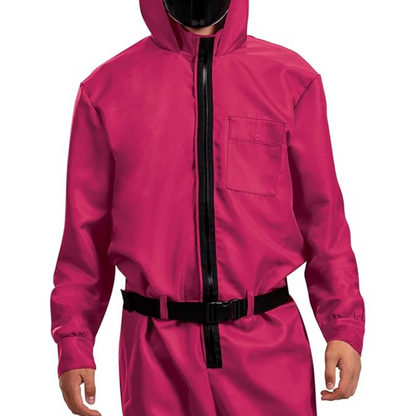 Costume Collection | Hooded Jumpsuit with Full Face Mask | Complete Look for Halloween Fun