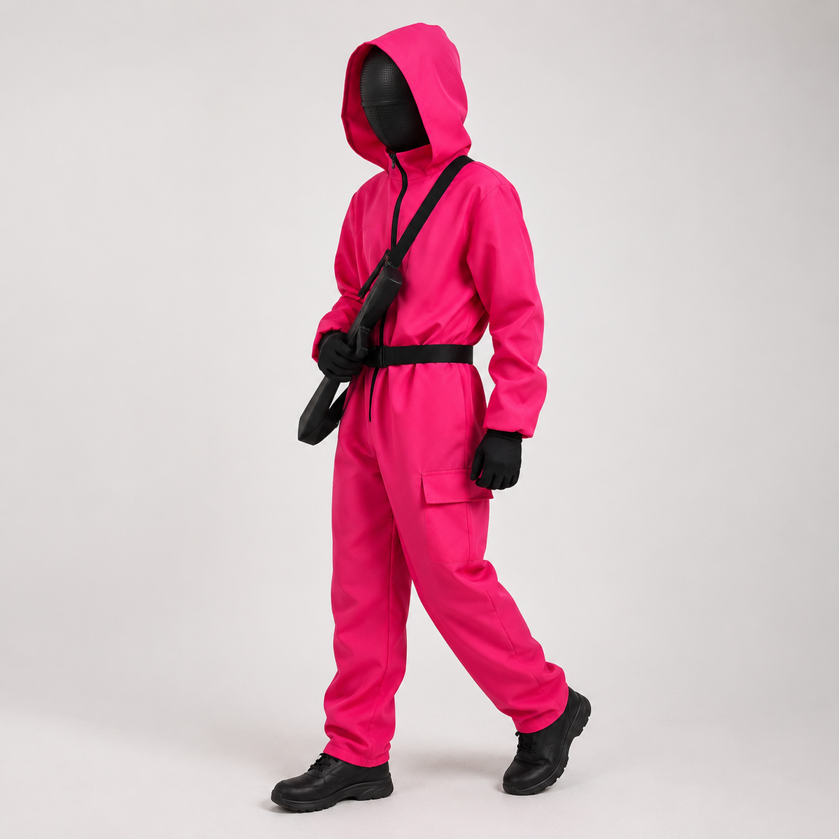 Halloween Costume with Mask for Kids and Adults, Hooded Jumpsuit Costume with Full Face Mask and Zip Front, Family Halloween Costumes