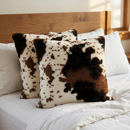 Cove Pillow Covers, Set of 2 - Faux Fur, Double-Sided Cowhide Print