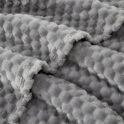 Geometric Plush Fleece Throw Blanket – Soft Polyester for Couch, Bed & Year-Round Warmth in Living Room, Bedroom