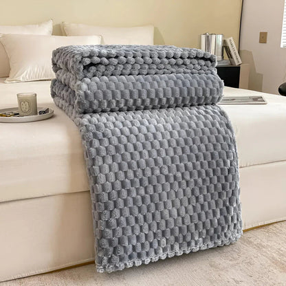 CozyNest | Fleece Blanket for Sofa & Bed with Breathable Comfort | Stylish Design for Year-Round Warmth