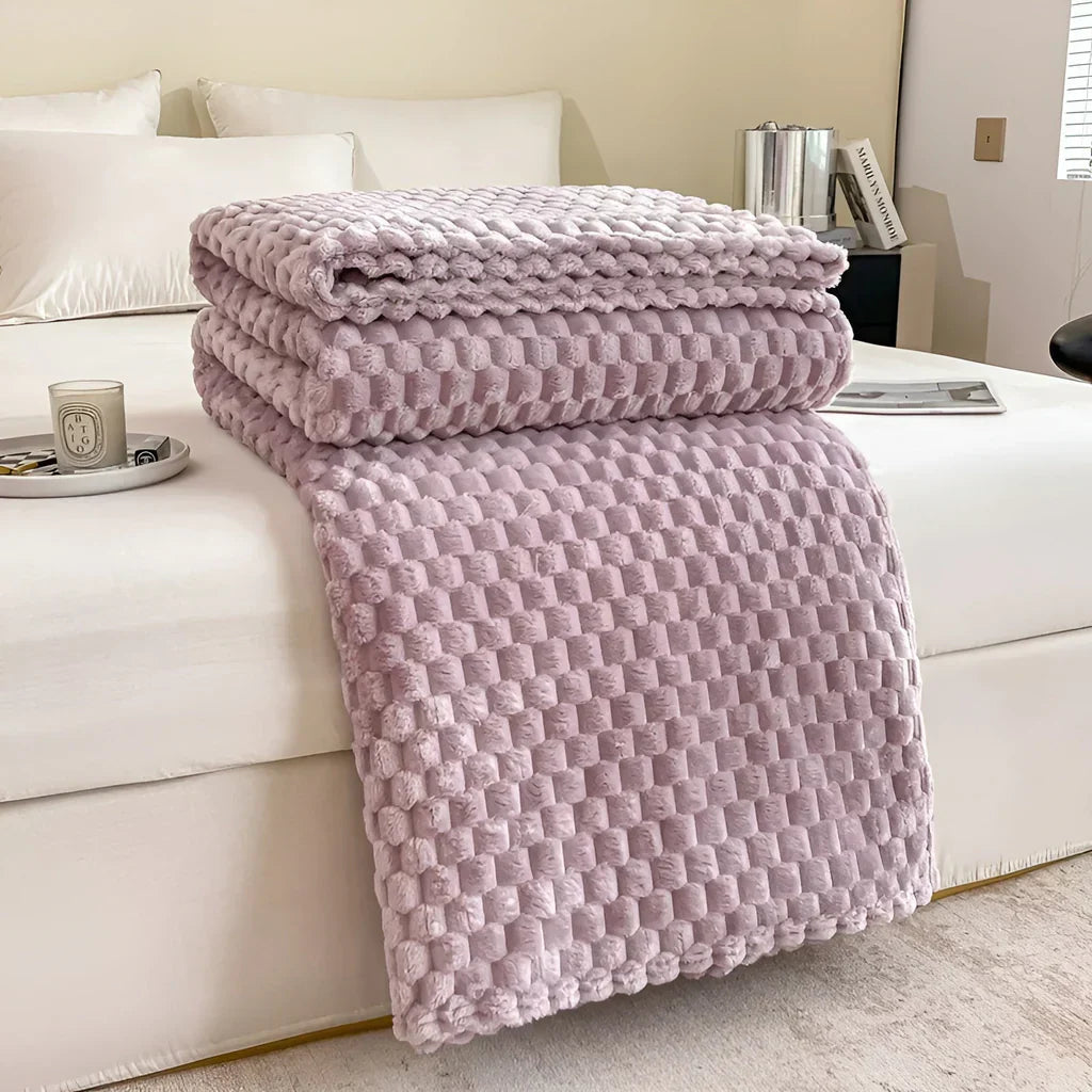 CozyNest | Fleece Blanket for Sofa & Bed with Breathable Comfort | Stylish Design for Year-Round Warmth