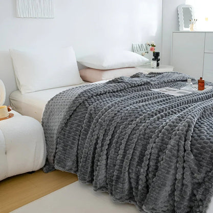 CozyNest | Fleece Blanket for Sofa & Bed with Breathable Comfort | Stylish Design for Year-Round Warmth