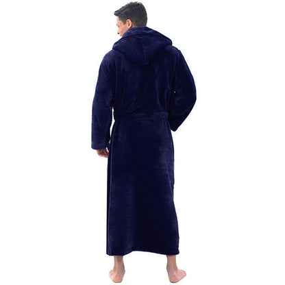 Cozy Bathrobe for Men | Thick Plush Hooded Design for Ultimate Warmth