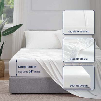 Cozy Bliss | Bedding Set with Performance Cooling Sheets & Deep-Pocket Design | Breathable Comfort for Hot Sleepers