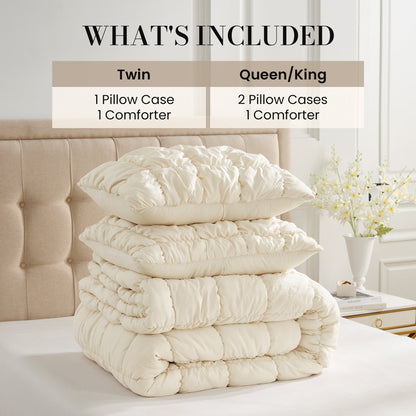 Ortekor Cozy Bliss | King Comforter Set with 3D Bubble Texture | Soft & Lightweight for Year-Round Comfort