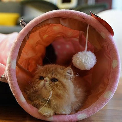 Cozy Cat Tunnel | Play Tunnel with Cute Dragon Design | Fun Sleeping Space for Indoor Cats