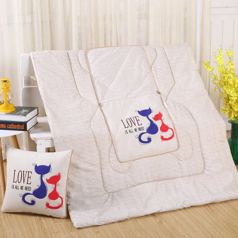Cozy Convertible Pillow Quilt Combo Blanket with Soft Polyester Filling for Ultimate Comfort