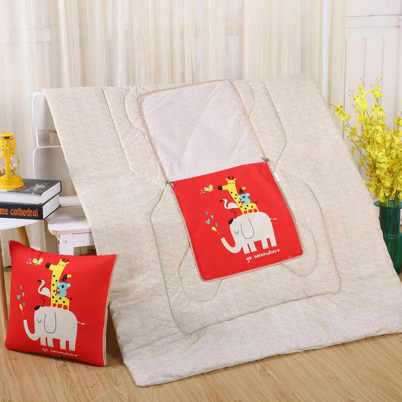 Cozy Convertible Pillow Quilt Combo Blanket with Soft Polyester Filling for Ultimate Comfort