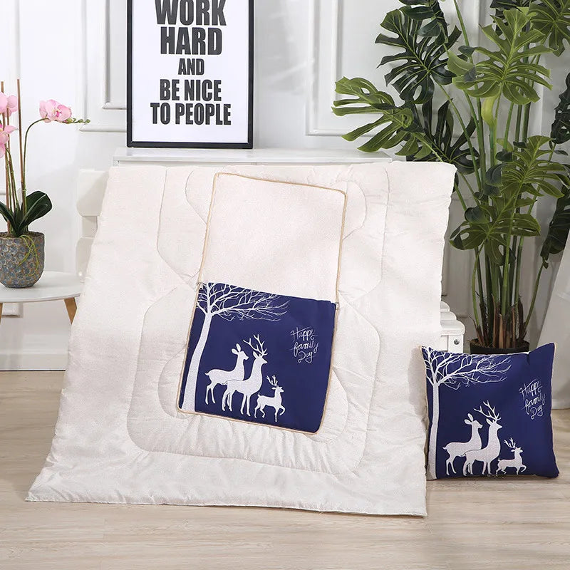 Cozy Convertible Pillow Quilt Combo Blanket with Soft Polyester Filling for Ultimate Comfort