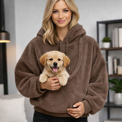 Cat Carrier Hoodie with Front Pouch, Dog Carrier for Small Dogs, Hands Free Pet Carrier Sweatshirt for Travel