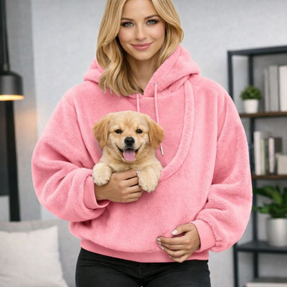 Cozy Pet Carrier Hoodie | Dog Carrier with Soft Front Pouch | Hands-Free Design for Comfort and Bonding