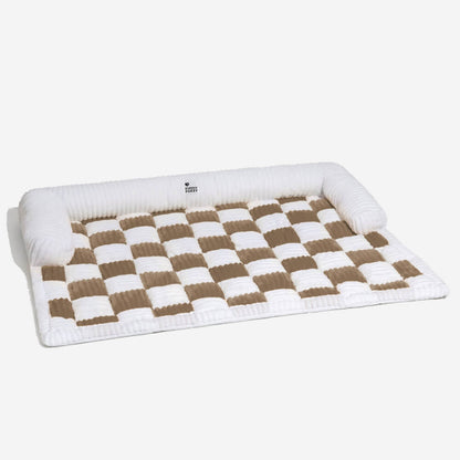 Quilted Pet Furniture Protector Mat – Padded Nonslip Dog Couch Cover for Sofa & Floor | Washable Plaid Pet Blanket