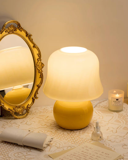 Ceramic Accent Lamp with Enamel Shade 11.4 in Beige for Nightstands Bedrooms Living Rooms Study Desks Side Tables E14 Socket 15W Soft Glow