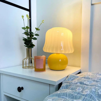 Ceramic Accent Lamp with Enamel Shade 11.4 in Beige for Nightstands Bedrooms Living Rooms Study Desks Side Tables E14 Socket 15W Soft Glow