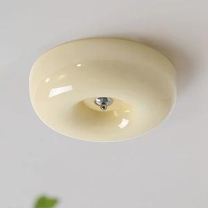 Round Glass Flush Mount LED Light Fixture – Adjustable 3000K/4000K/6000K Integrated Overhead Lighting for Bedrooms, Hallways & Low-Ceiling L