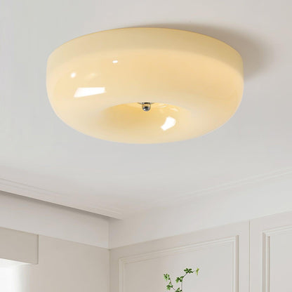 Modern Glass LED Flush Mount Light with Adjustable Color Temperature for Bedroom, Entryway, and Small Spaces