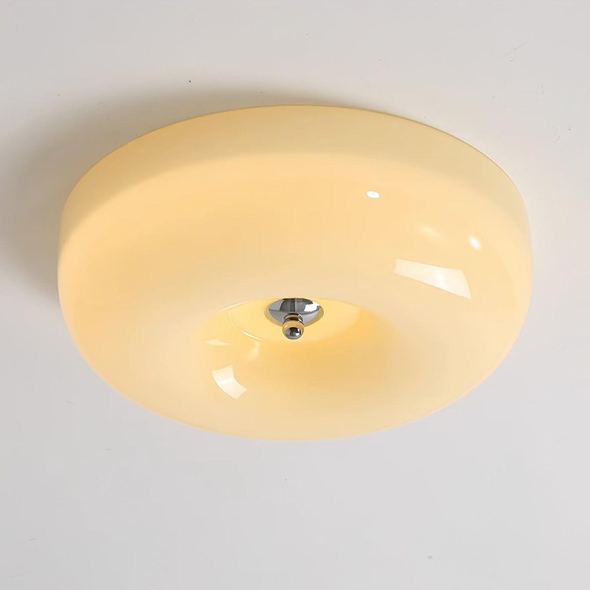 Modern Glass LED Flush Mount Light with Adjustable Color Temperature for Bedroom, Entryway, and Small Spaces