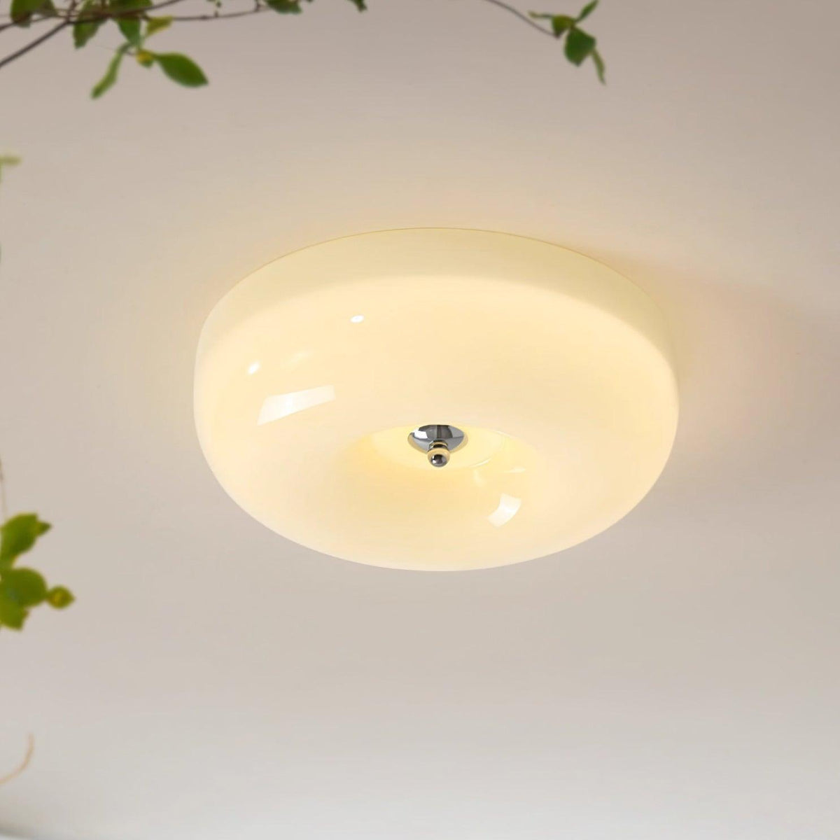 Modern Glass LED Flush Mount Light with Adjustable Color Temperature for Bedroom, Entryway, and Small Spaces
