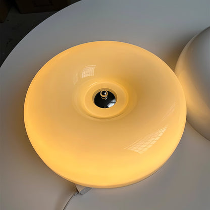 Glass Dome Flush Mount Light Fixture 16 in Cream Round LED Ceiling Lamp for Bedroom Living Room Dining Room Low Profile Dimmable Modern Home