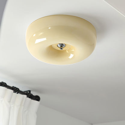 Modern Glass LED Flush Mount Light with Adjustable Color Temperature for Bedroom, Entryway, and Small Spaces