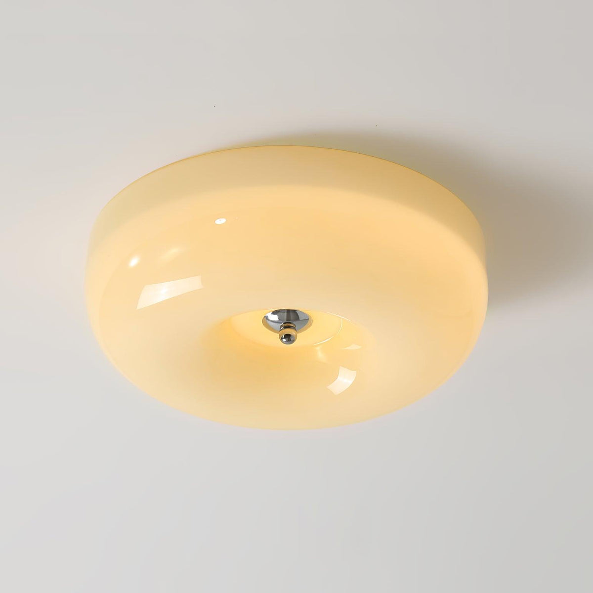 Modern Glass LED Flush Mount Light with Adjustable Color Temperature for Bedroom, Entryway, and Small Spaces